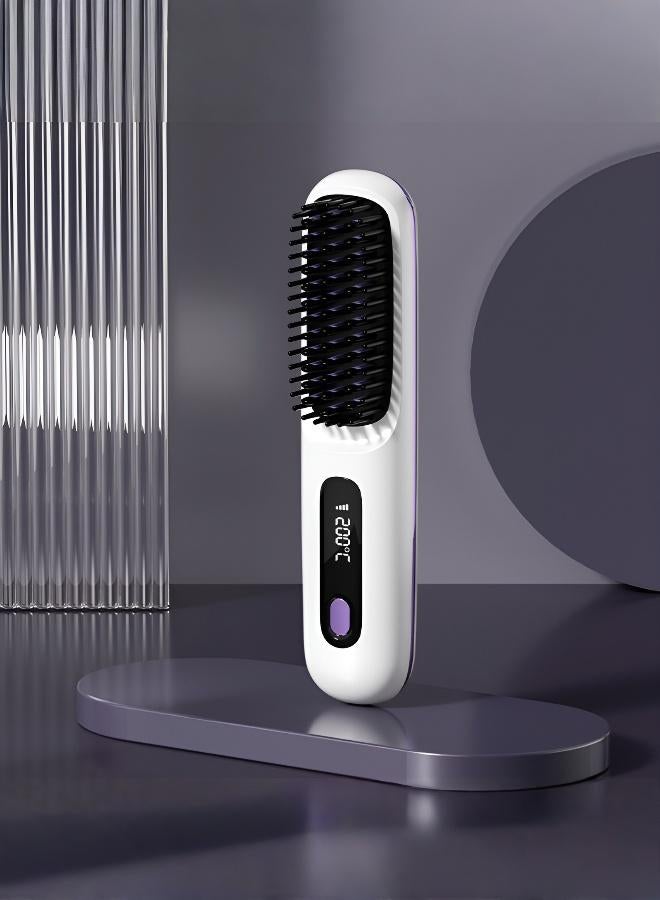 Wireless Hair Styling Brush with Advanced Heating Technology for Smooth, Tangle-Free Hair - Image 1